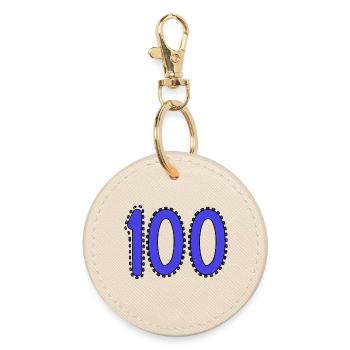 100. 100 JAHRE. 100-JÄHRIGES JUBILÄUM. GEBURTSTAG 100 - Runder Schlüsselanhänger - Auster - Vorne