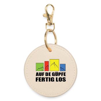 on the Güpfe get set, go-on the summits, get set, go - Round Keyring - oyster - Front