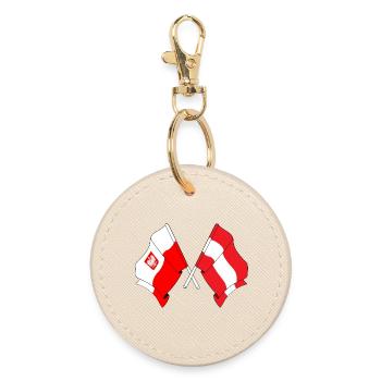 Drapeau de la Pologne et drapeau de l’Autriche - Porte-clés rond - huître - Devant