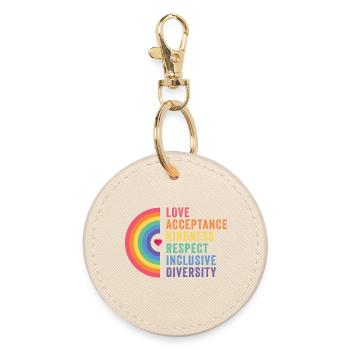 Mois de la fierté LGBT - Amour. Acceptation. Bonté - Porte-clés rond - huître - Devant