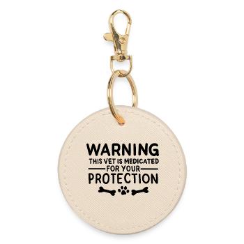 Funny veterinarian - Round Keyring - oyster - Front