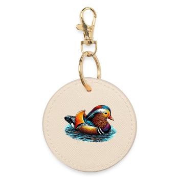 Canard mandarin - Porte-clés rond - huître - Devant