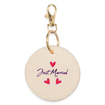 GERADE VERHEIRATET. Junggesellinnenabschied. VALENTINSTAG. PAAR - Runder Schlüsselanhänger - Auster - Vorne