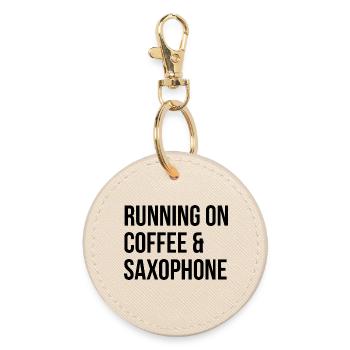 Saxophon - Runder Schlüsselanhänger - Auster - Vorne
