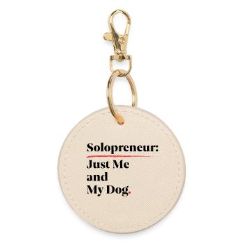 Solopreneur: Nur ich und mein Hund [Schwarz] - Runder Schlüsselanhänger - Auster - Vorne