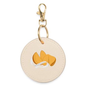 Biscuits de fortune chinois avec bannière pour la chance - Porte-clés rond - huître - Devant