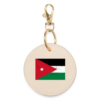 Drapeau de la Jordanie - Porte-clés rond - huître - Devant