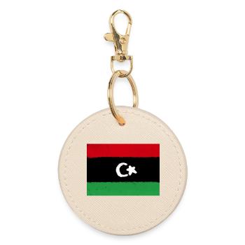 Flag of Libya - Round Keyring - oyster - Front