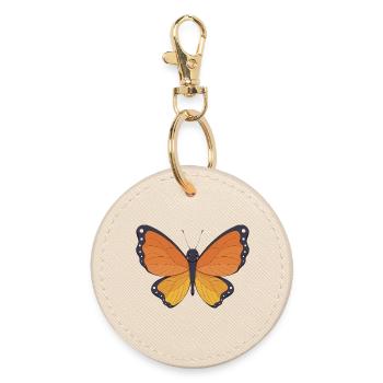 Schmetterling - Runder Schlüsselanhänger - Auster - Vorne