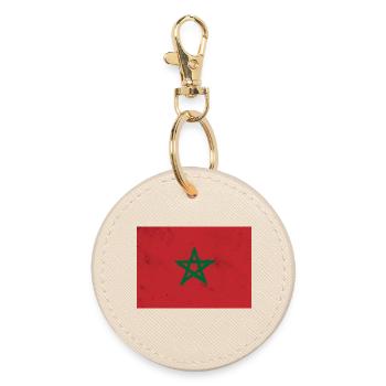 Flag of Morocco - Round Keyring - oyster - Front