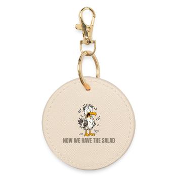 Now We Have The Salad Seagull - Round Keyring - oyster - Front