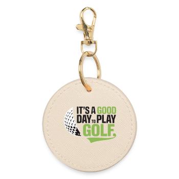 Es ist ein guter Tag, um Golf zu spielen - Runder Schlüsselanhänger - Auster - Vorne