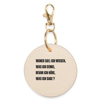 Life clichés questioned - Round Keyring - oyster - Front