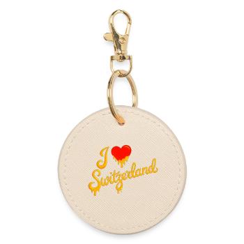 I love Switzerland - Runder Schlüsselanhänger - Auster - Vorne