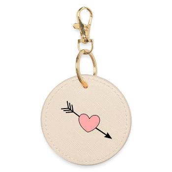 Cœur Rose Rouge Cœur Rose Cadeau de la Saint-Valentin - Porte-clés rond - huître - Devant