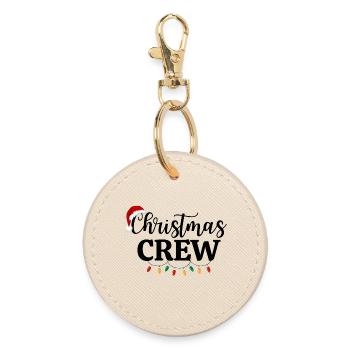 christmas crew, marry christmas - Round Keyring - oyster - Front