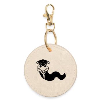 Caterpillar High School Graduation Passed College Worm - Round Keyring - oyster - Front