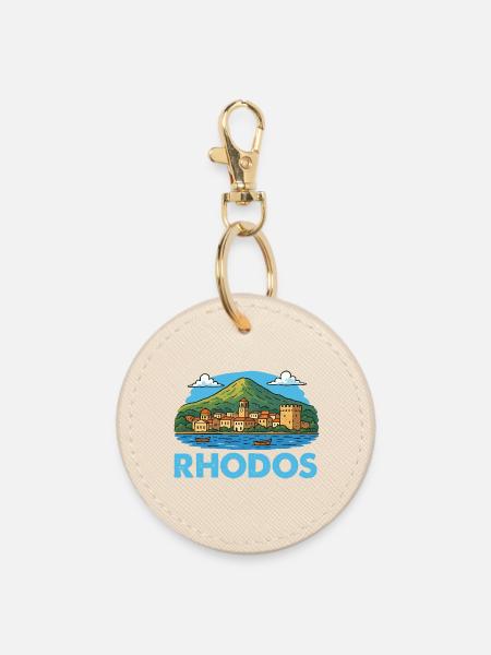 rhodos-insel- - Runder Schlüsselanhänger - Auster