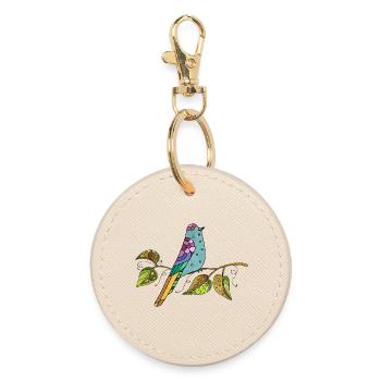 Colorful bird - Round Keyring - oyster - Front