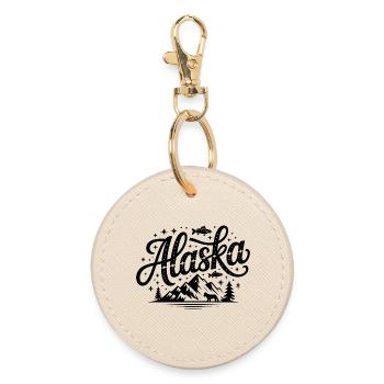 Alaska - Souvenir USA State Design - Runder Schlüsselanhänger - Auster - Vorne