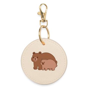 Famille Bear – Maman et bébé - Porte-clés rond - huître - Devant