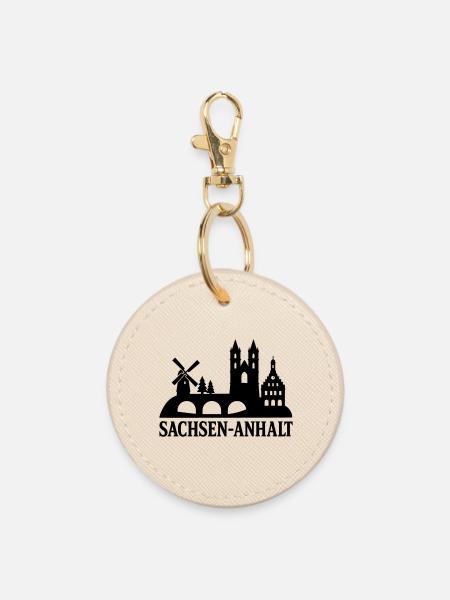 sachsen anhalt bundesland silhouette - Runder Schlüsselanhänger - Auster