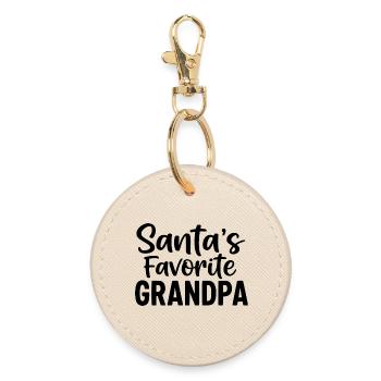 Santa's Favorite Grandpa - Runder Schlüsselanhänger - Auster - Vorne