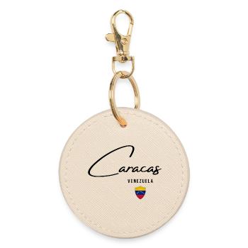 Caracas Venezuela, elegant design of Caracas - Round Keyring - oyster - Front