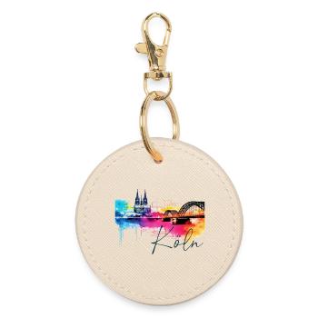 Cologne Skyline Cologne Cathedral Germany City Colorful - Round Keyring - oyster - Front