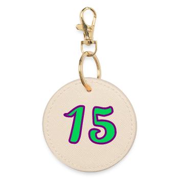 ANNIVERSARY. HAPPY BIRTHDAY. 15 YEARS. 15. 15 YEARS. - Round Keyring - oyster - Front
