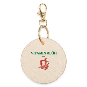 Vitamin Mulled Wine Christmas Market Design Healthy - Round Keyring - oyster - Front