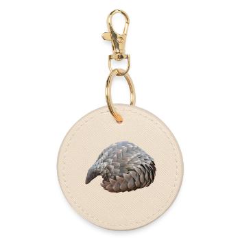 Pangolin dessiné à la main - Porte-clés rond - huître - Devant