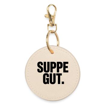 Suppe Gut Spruch Für Suppenliebhaber - Runder Schlüsselanhänger - Auster - Vorne