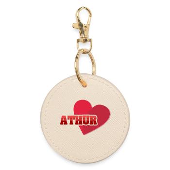 Athur comme prénom - Porte-clés rond - huître - Devant
