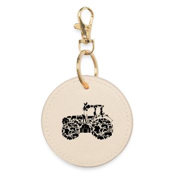Tracteur - Porte-clés rond - huître - Devant