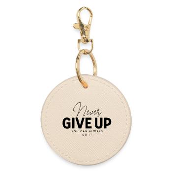 Never Give Up - Runder Schlüsselanhänger - Auster - Vorne