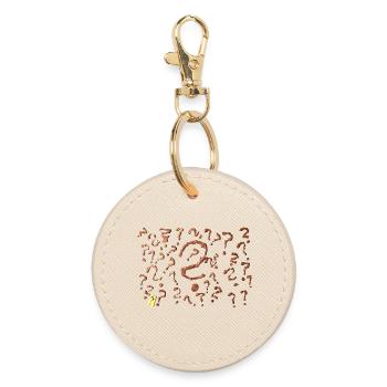 many question marks artwork - Round Keyring - oyster - Front