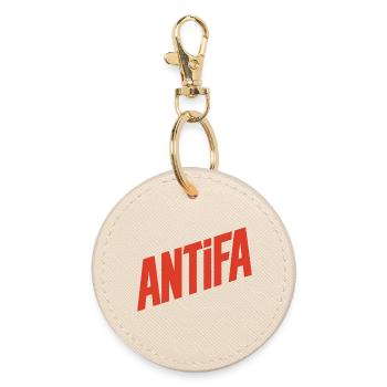Antifa - Antifascist Merch - Round Keyring - oyster - Front