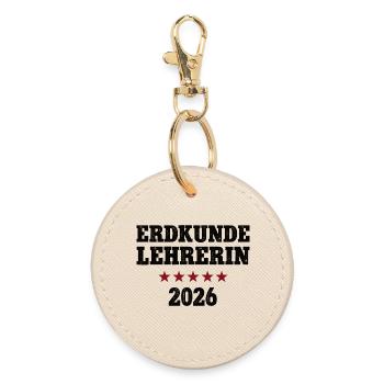 Professeur de géographie 2026 Profession Études géographiques Géographie - Porte-clés rond - huître - Devant