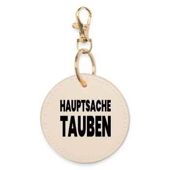 Tauben - Runder Schlüsselanhänger - Auster - Vorne