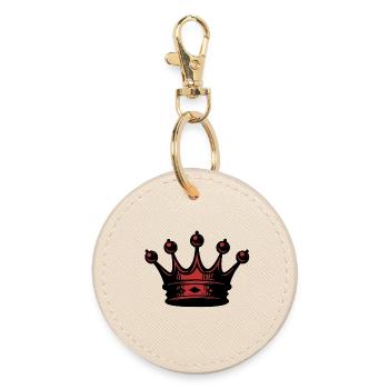 Silhouette de couronne rouge - Porte-clés rond - huître - Devant