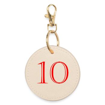 10. 10 JAHRE. 10-JÄHRIGES JUBILÄUM. 10-JÄHRIGES JUBILÄUM. - Runder Schlüsselanhänger - Auster - Vorne