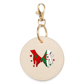 Mains du Maroc et des drapeaux Algériens - Porte-clés rond - huître - Devant