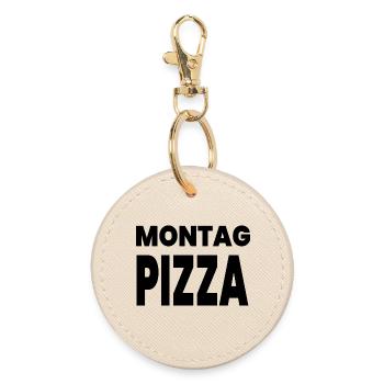 Pizza - Round Keyring - oyster - Front