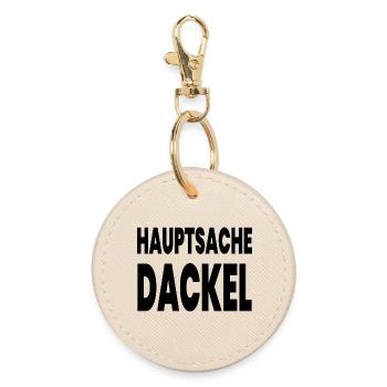 Dackel - Runder Schlüsselanhänger - Auster - Vorne