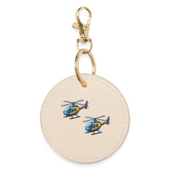 Helikopter Cartoon - Runder Schlüsselanhänger - Auster - Vorne