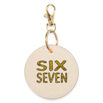 Six Seven Gold - Round Keyring - oyster - Front