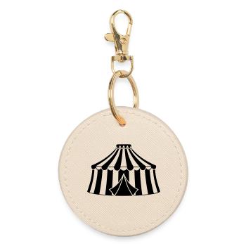 Circus Tent Circus Silhouette - Round Keyring - oyster - Front