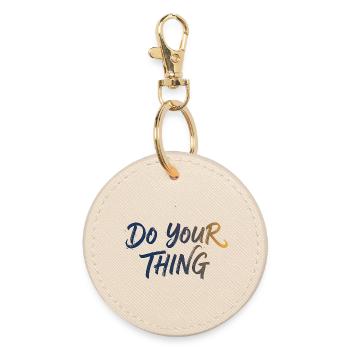 Do Your Thing Schriftzug Brush Lettering - Runder Schlüsselanhänger - Auster - Vorne