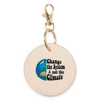 Change the system, not the climate - Runder Schlüsselanhänger - Auster - Vorne